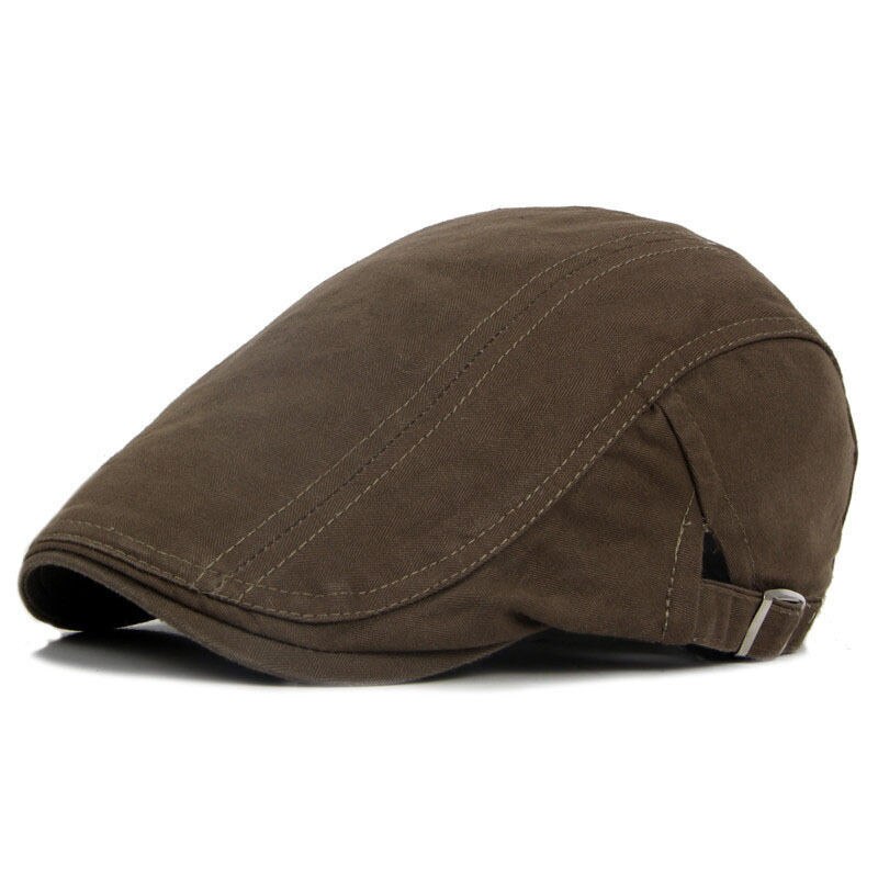 Local stock Solid Cotton Gatsby Cap Mens Ivy Hat Golf Driving Summer Sun Flat Cabbie Newsboy: Khaki