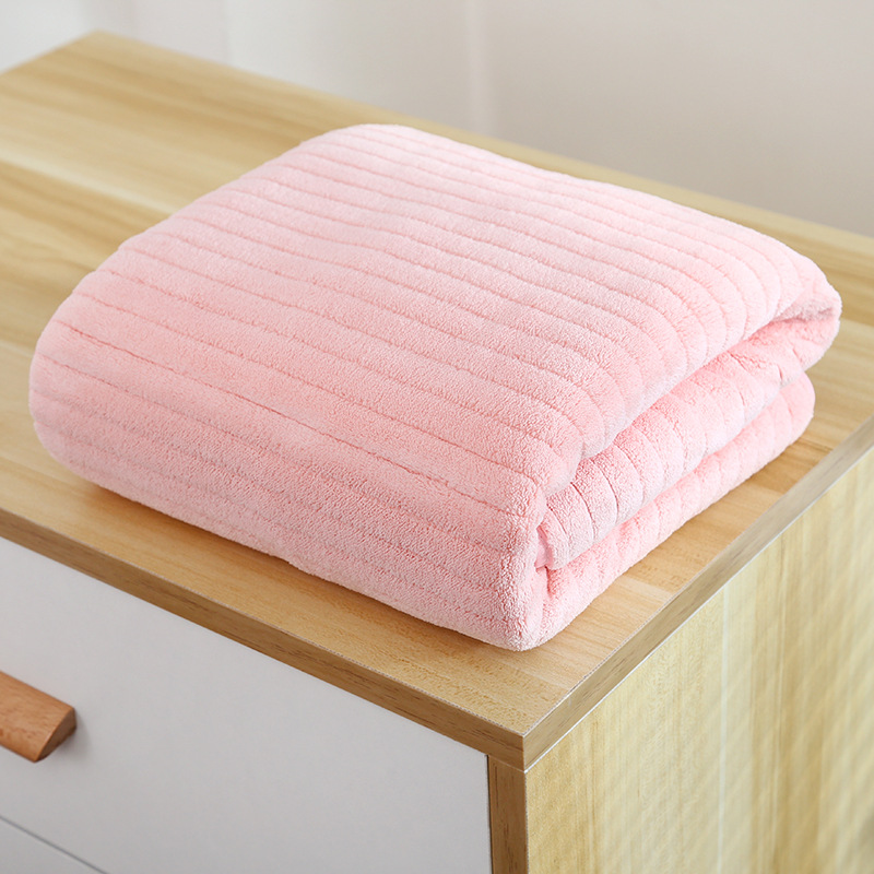70x140cm Thick Coral Fleece Bath Towel Microfiber Fabric Towel Super Absorbent Quick-Drying Soft Household Bathroom Bath Towel: 02 / 1pcs 70x140cm