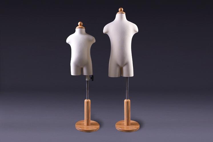 Two style baby half torso Child realistic 1pc Mannequins body display Circular wood base fabric flexible dresses cloth,D340