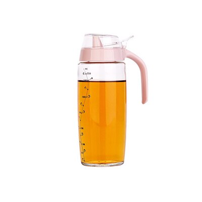 550ML szczelny zbiornik oleju szklany dzbanek sos łodzi ocet sos sojowy butelka oleju sezamu naczynie na olej ocet butelki narzędzia kuchenne: Różowy