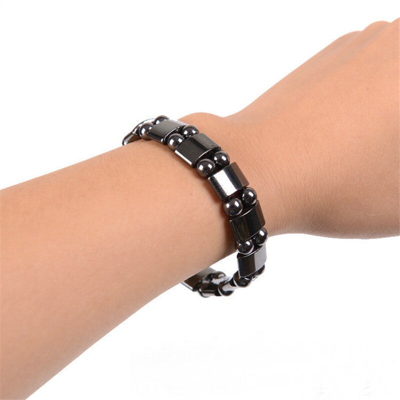 Bracelet magnétique torsadé pour femmes, aimants de thérapie, bijoux de soins de santé en acier inoxydable: Black