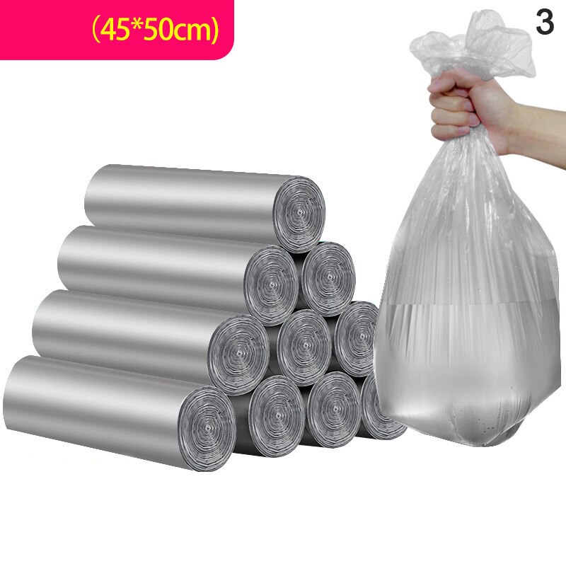 100Pcs/5 Rolls Vest Type Garbage Bag Household Cleaning Accessories Portable Point-Break Disposable Thick Garbage Bag 45x50cm: A3