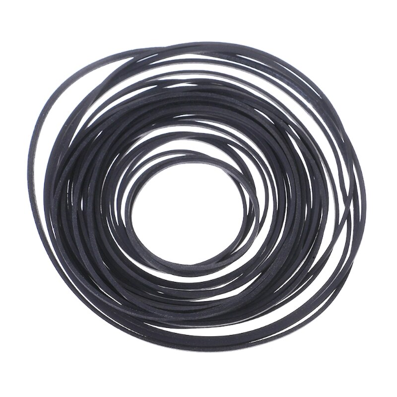 60Pcs 40-100Mm Mix Cassette Tape Machine Vierkante Riem Universele Reparatie Riem Vierkante Doorsnede 0.5mm