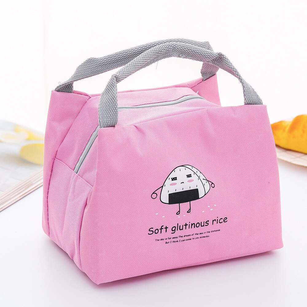 Cartoon Portable Student Insulation Pack Fox Pattern Baby Food Thermos Bag Milk Bottle Pouch Children's Lunch Box Tote: F
