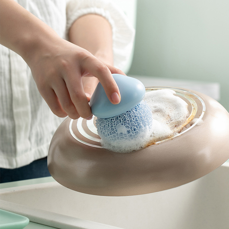 Boule de nettoyage en nuage, boule de fil de Nylon détachable, brosse de décontamination de la vaisselle de cuisine, boule de nettoyage Durable multicolore
