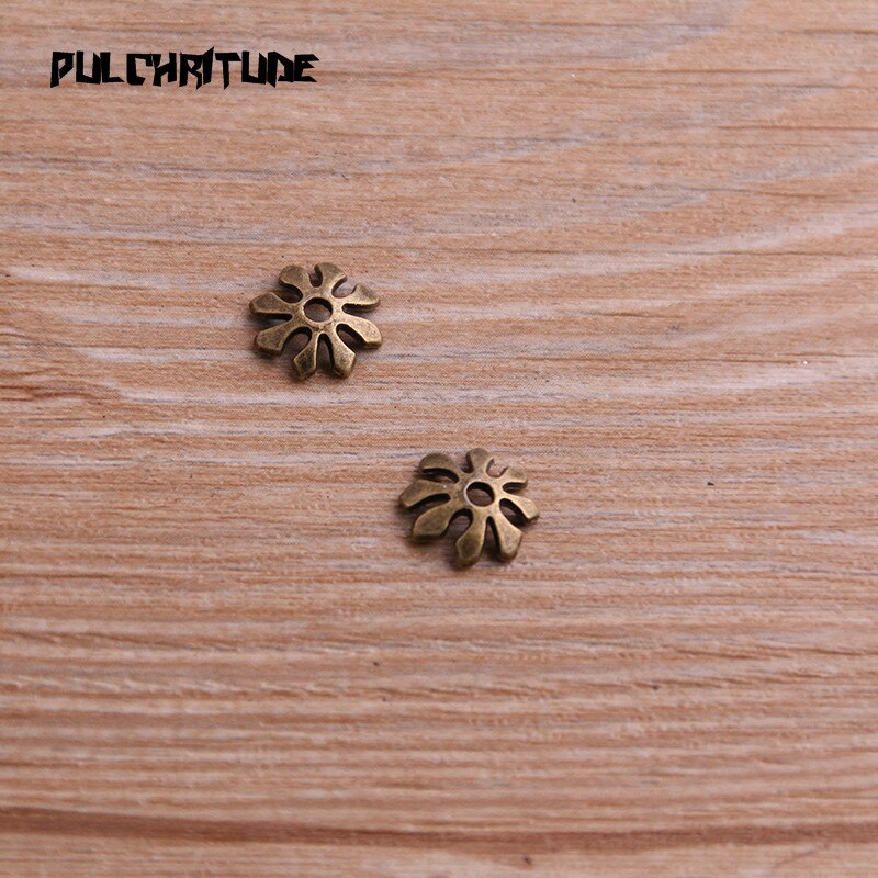 60pcs 3*10*11mm Two Color Bead Caps Charm Hollow Small Flower Pendants Jewelry Accessories DIY Receptacle Charms