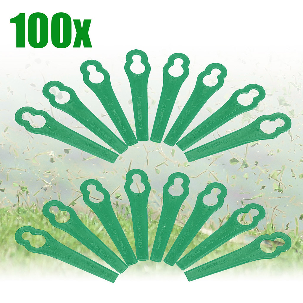35@ 100pcs Plastic Blade Cutter Replace For Cordless Grass Garden Crop Strimmer Blades Pendants Grass Trimmer Garden Timmer