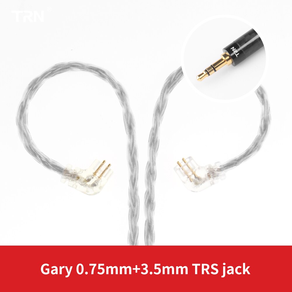 Novo trn t2s 16 núcleo prata cabo chapeado 2.5 3.5mm plug para qdc 2pin/mmcx conector de alta fidelidade cabo de atualização para trn ba5 vx cca ca16: gray 0.75 3.5