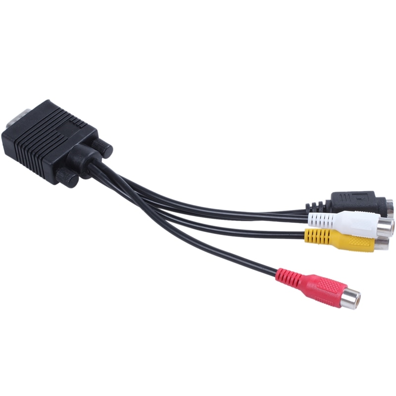 8 tums vga hane  to 3 rca s-video hona av videokabeladapter