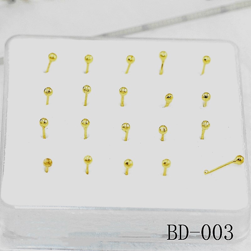 2 MM/3 MM la nueva Bola chapada 18 k nariz nail Simple personalidad uña y bola nariz anillos la joyería piercing