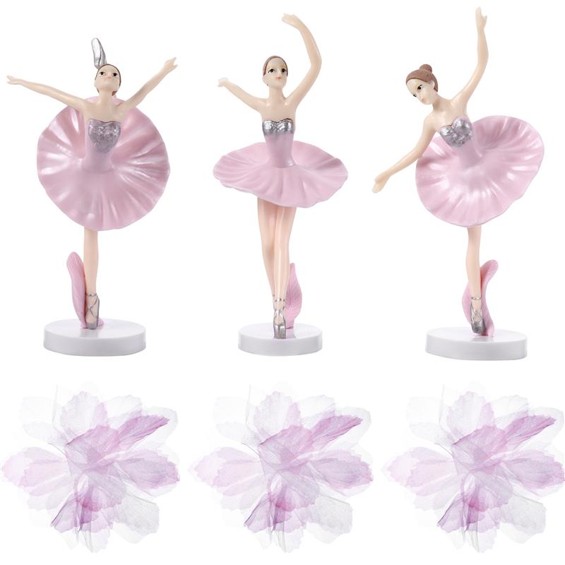 1 Set 6 Stuks Mooie Ballerina Taart Decoraties Elegante Ballerina Versiering Set Meisje Dansen Ballerina Cupcake Toppers