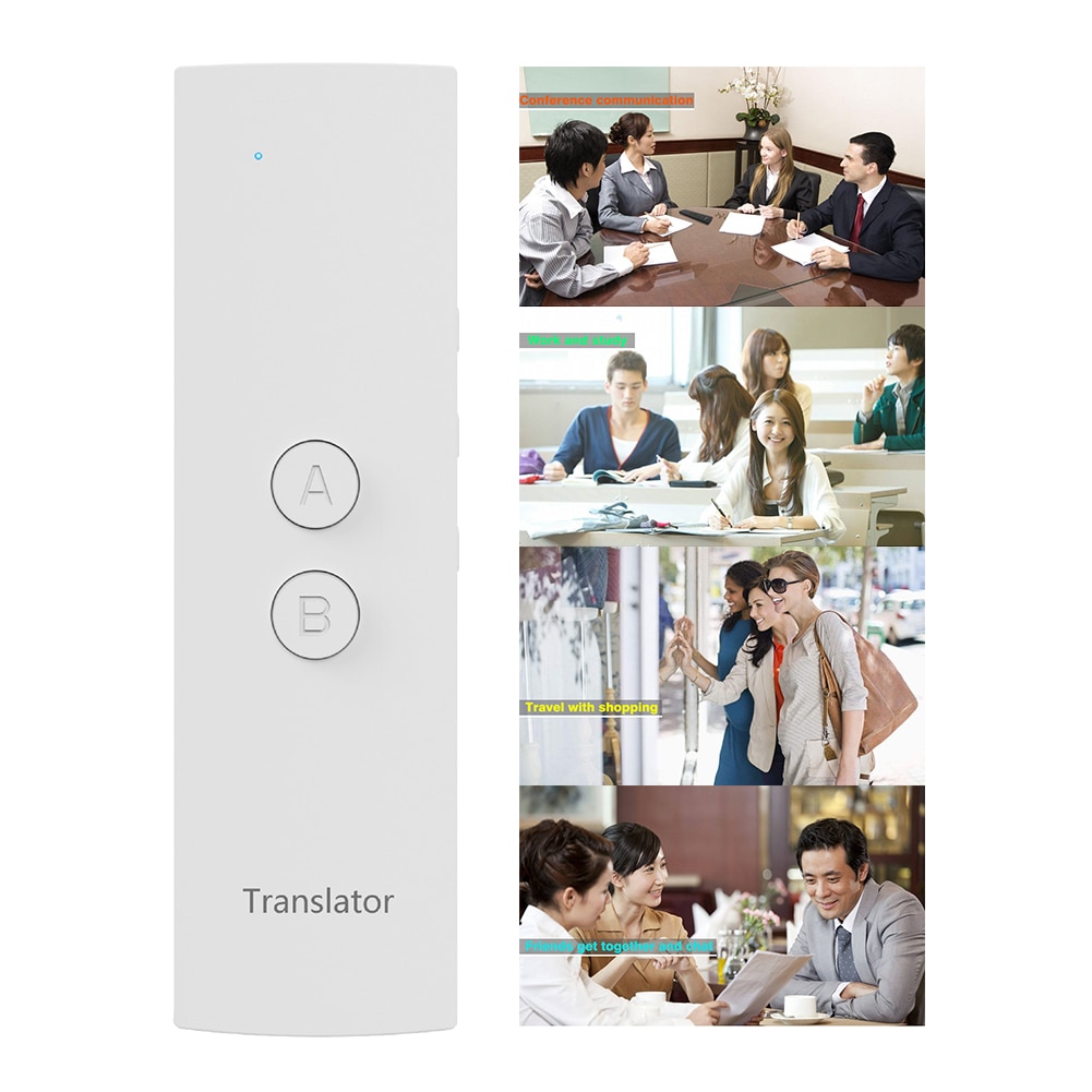 Traductor de voz portátil, inalámbrico por Bluetooth en tiempo Real, para reuniones y viajes