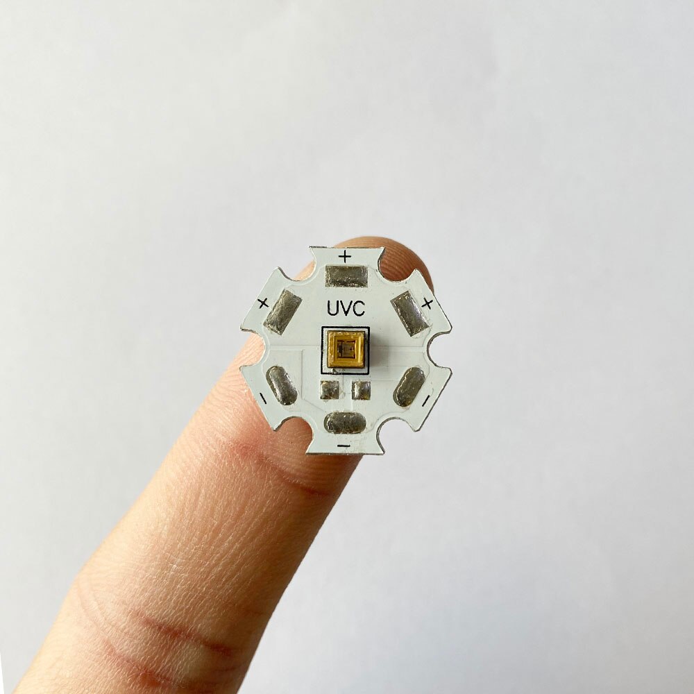 275nm 12mW UVC LED Lamp beads for UV disinfection equipment 265nm 285nm SMD 3535 chip LED Deep violet ultraviolet light 6V100mA: 1Pcs with substrate