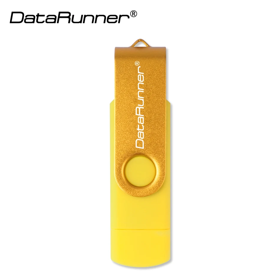 DataRunner USB 2.0 Flash Drive OTG Pen Drive 128GB USB Stick 8GB 16GB 32GB 64GB Pendrive Flash Disk voor MicroUSB Android/PC: Goud / 4Gb