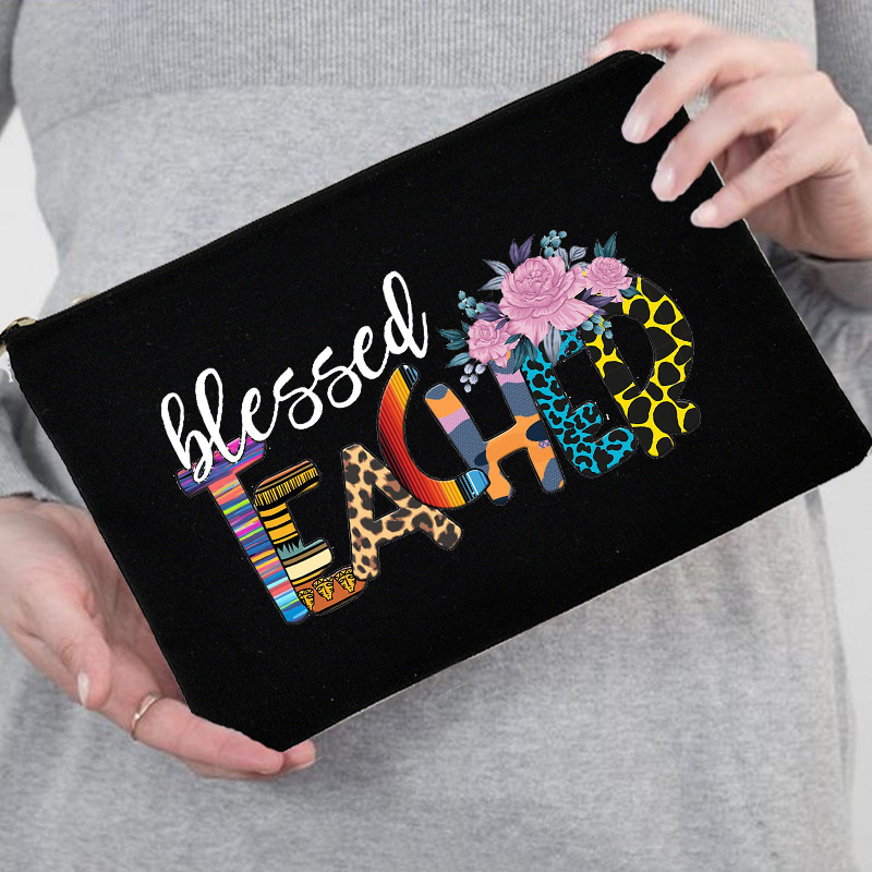 federmäppchen personalisierte Gesegnet Lehrer Tragbare Reise Organisieren Lagerung Beutel Weibliche machen-hoch Kosmetik Tasche Bleistift Tasche Geldbörse Beste Reißverschluss Schönheit fallen