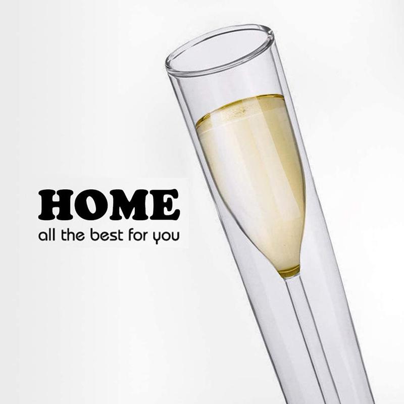 Double-layer Cocktail Glass European Style Tulip Winebowl Champagne Glass Glass Crystal Sparkling Glass