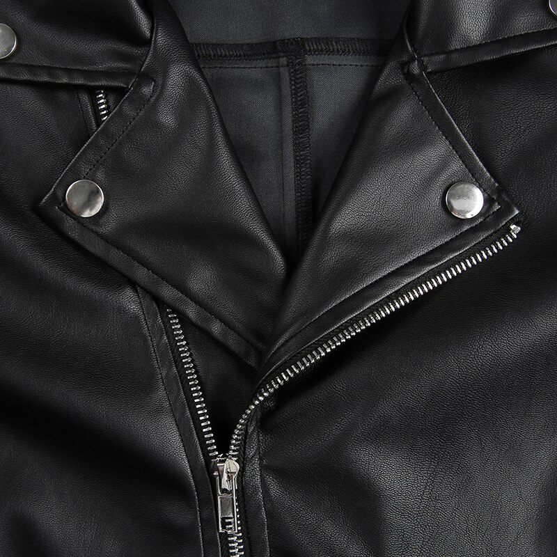 Faux Leather Jacket Cropped Women Jacket Punk Harajuku Black short Coat ...