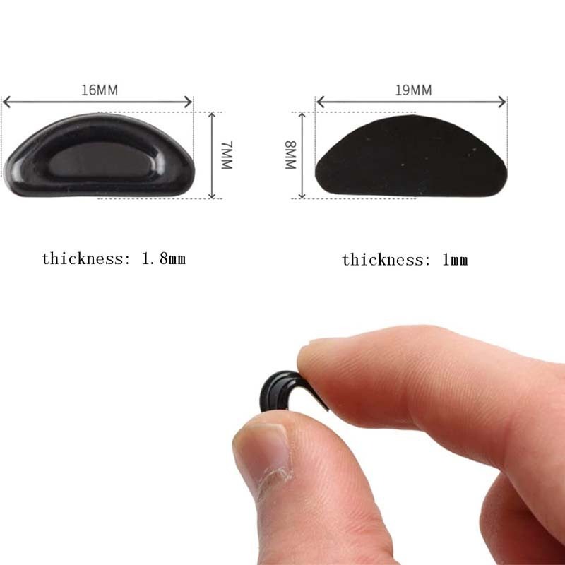 20 Stück selbstklebende Nasenpads, Brillen-Nasenpads zum Aufkleben, Silikon, rutschfest, für Sonnenbrillen, dünne Nasenpads, Brillen