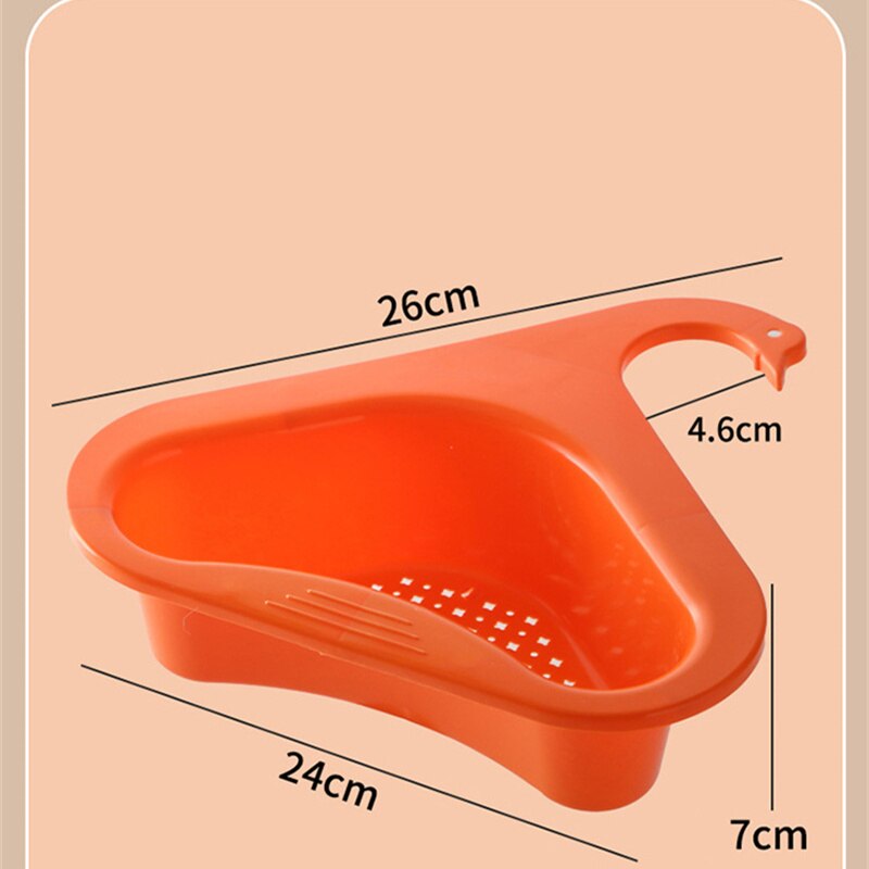 Fregadero Swan-cesta de drenaje sin perforaciones para el hogar, estante de filtro de agua de plástico Triangular, multifuncional, para lavado de verduras y piscina