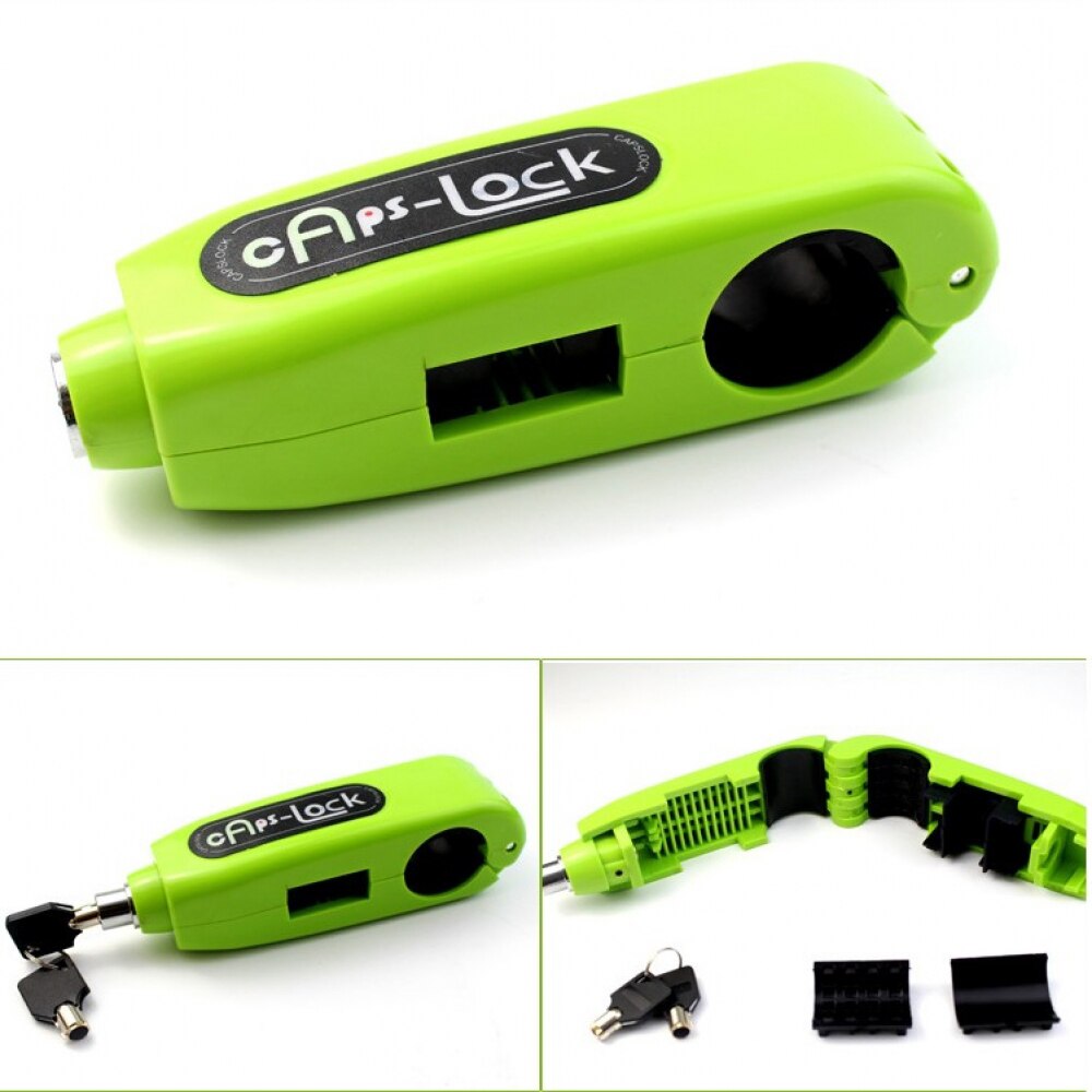 Universal Bicycle Motorcycle Lock Scooter Handlebar Safety Lock Brake Throttle Handle Anti-theft Safety Lock: Green