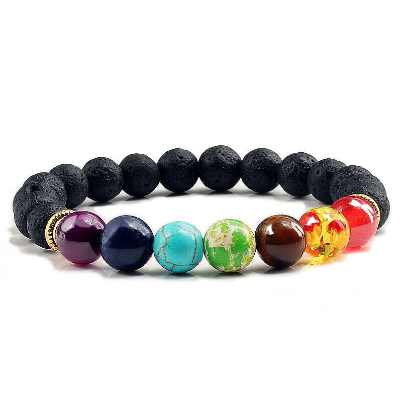 Mannen Vrouwen 7 Chakra Kralen Armbanden Armbanden Healing Tijgeroog Steen Chakra Gebed Charme Boeddha Armband Verstelbare Sieraden