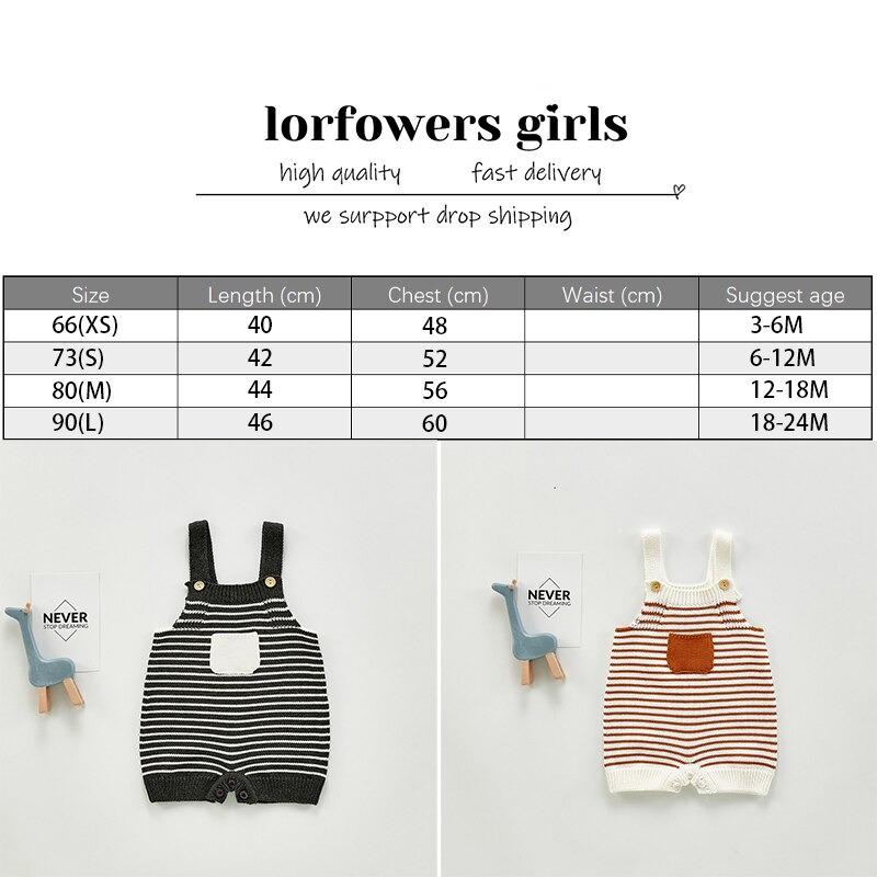 Printemps automne vêtements pour bébés rayé poche tricot Nebworn bébé filles garçons barboteuse coton gilet mignon laine ensemble tenues pour tout-petits