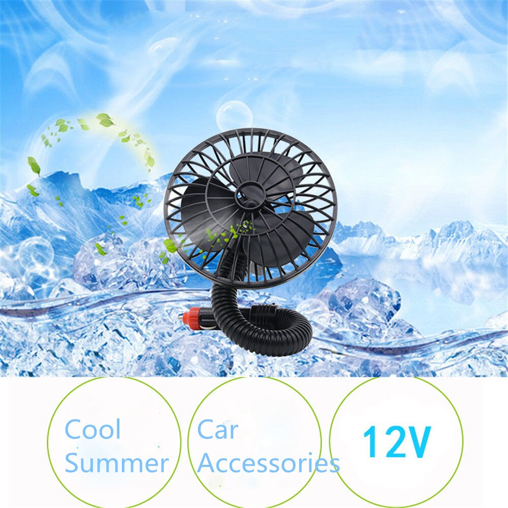 mling Fan Cooler 12V 5 Inch Car Cigarette Lighter fan Socket Truck Vehicle Cooling Adjustable Summer Cooling