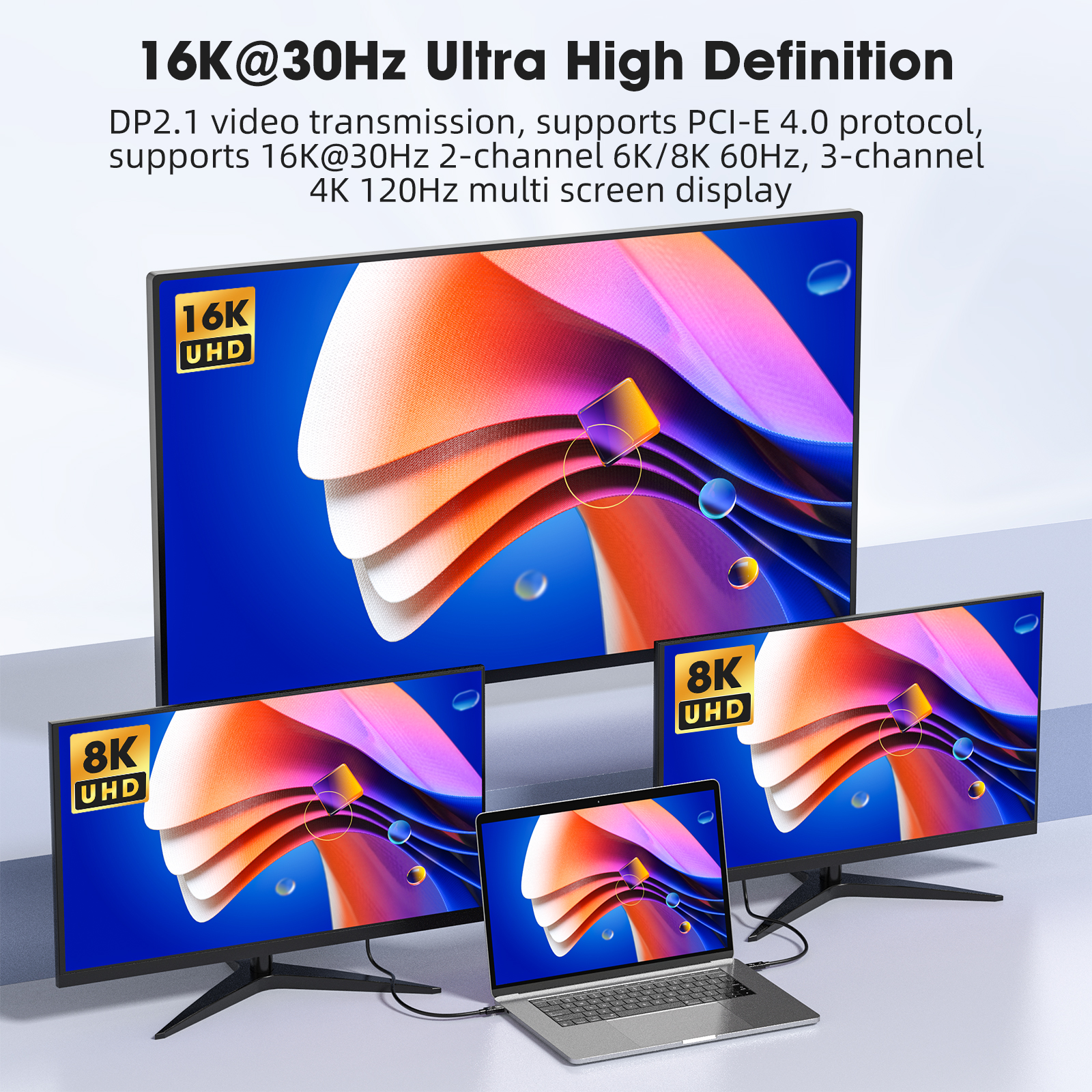 Thunderbolt 5 Cable de datos de función completa 0,5 M 1M 2M PD 240w 16K 30Hz Salida de vídeo 120Gbps USB C a USB C Cable USB5 de carga rápida