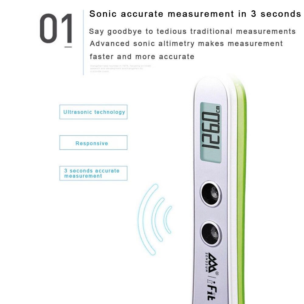 Stadiomètre à ultrasons pour enfants et adultes, Instrument de mesure portatif, dispositif de mesure de la hauteur, règle, moniteur de capteur