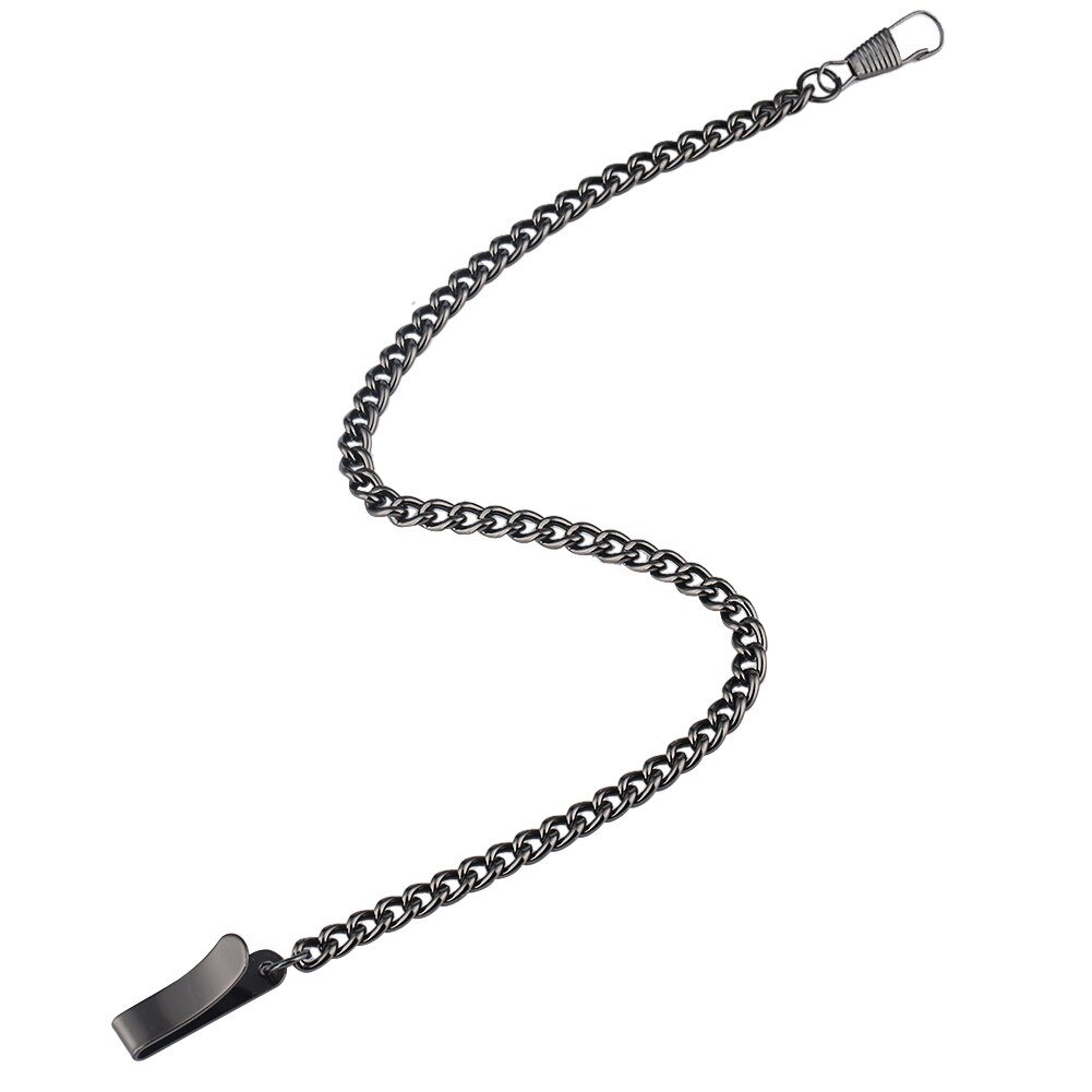 Bronze lommeur vedhæng kæde 30cm legering erstatningskæde med klip bronze / sort / sølv / guld kæde til lommeur: Sort