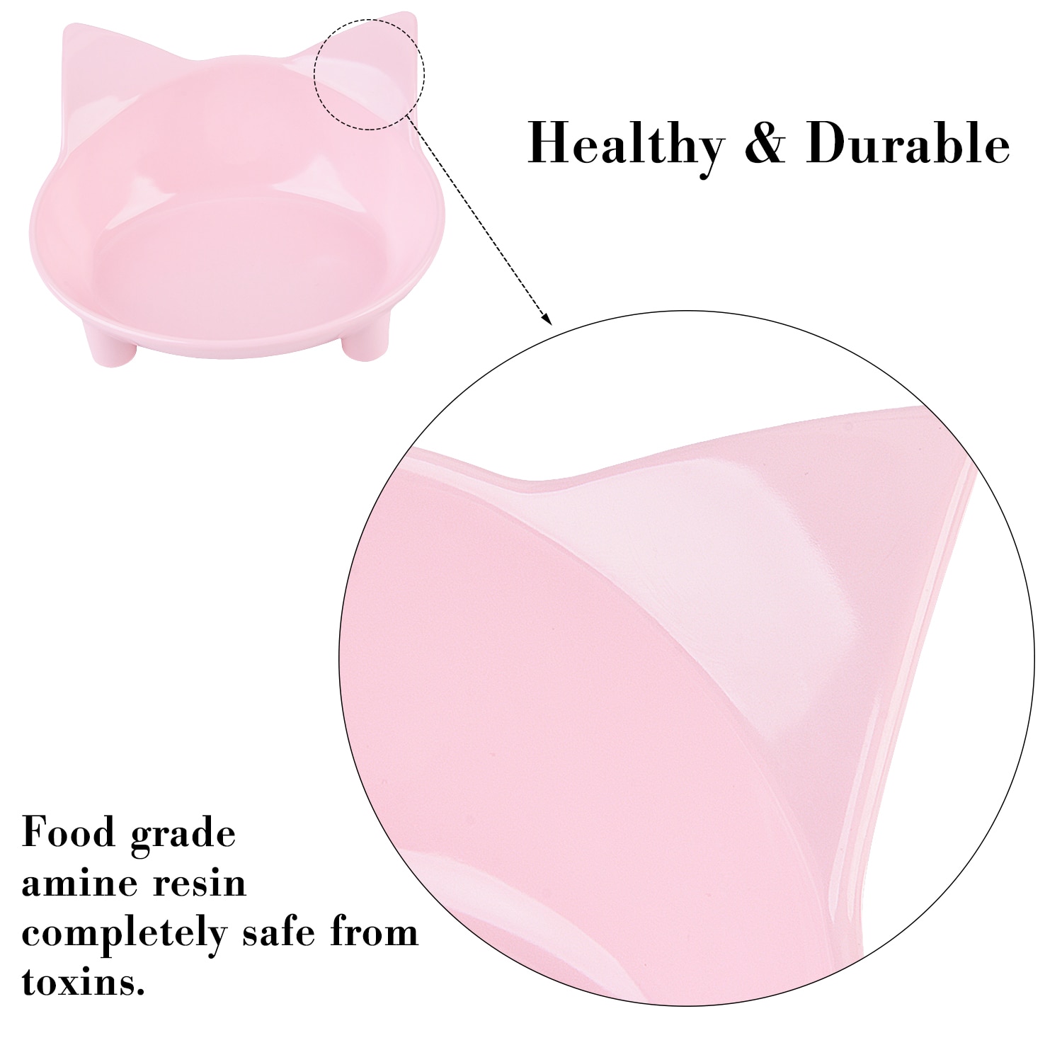 2 stuks schattige kattenvormige enkele voerbak voor katten, antislip, multifunctionele voerbak voor katten, waterbak voor katten, huisdierbenodigdheden, roze