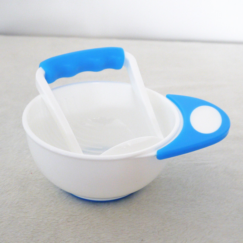 Spædbarn mad maker værktøj fodring skål baby frugt mad beholdere baby mad møller og beholder skål sæt manuel slibning retter: Hvid