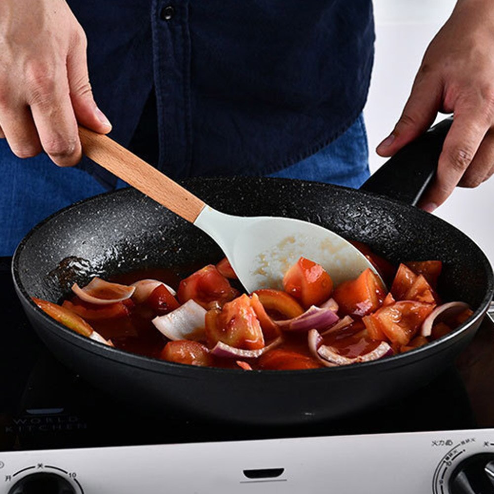 Silicone Kitchen Utensil Set Non-stick Silicone Cooking Tools Kitchenware Storage Holder BDF99