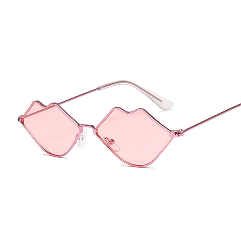 Small Frame Sunglasses Women Retro Lips Mirror Metal Sun Glasses Female Vintage Brand Lunette De Soleil Femme