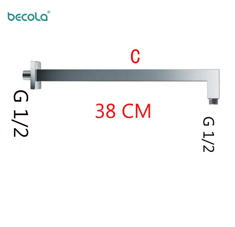 BECOLA Bathroom Copper Wall Shower Arm Dark Mounted Connecting Rod Sprinkler Shower Tube Brass Bracket/Ceiling Pipe Rod Tube: C