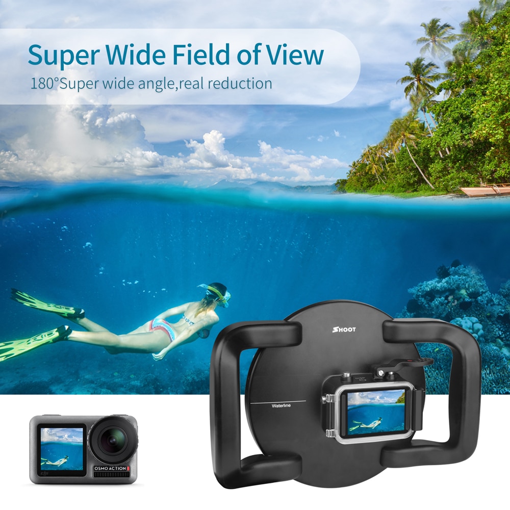 Couvercle de boîtier de plongée étanche à double Port dôme avec gâchette pour accessoires d'objectif de caméra d'action DJI Osmo