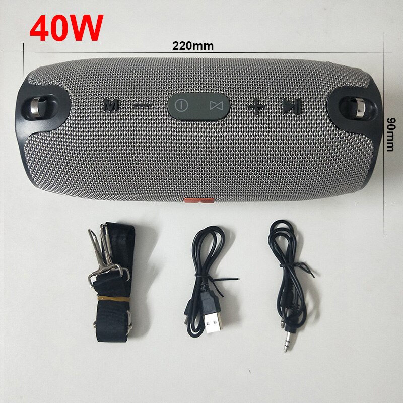 40W High Power Draadloze Bluetooth Speaker Draagbare Kolom Bass Bt Speaker Ondersteuning Usb Tf Soundbar Sound System: gray
