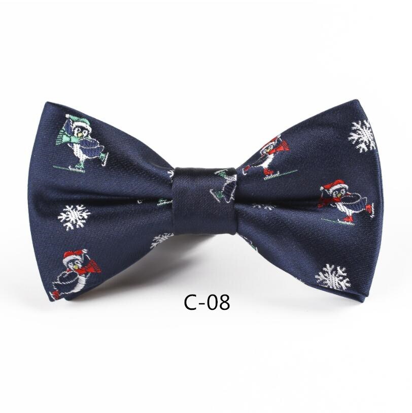 Rbocott drenge julebue snefnug juletræ mønster butterfly til børn børn rød blå bowtie størrelse 9cm*4.5cm: 08