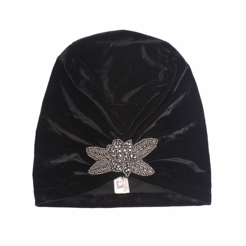 Turban en velours pour femmes, nouveaux bijoux, écharpe hijab, avec strass, bandeau islamique, pour la tête,
