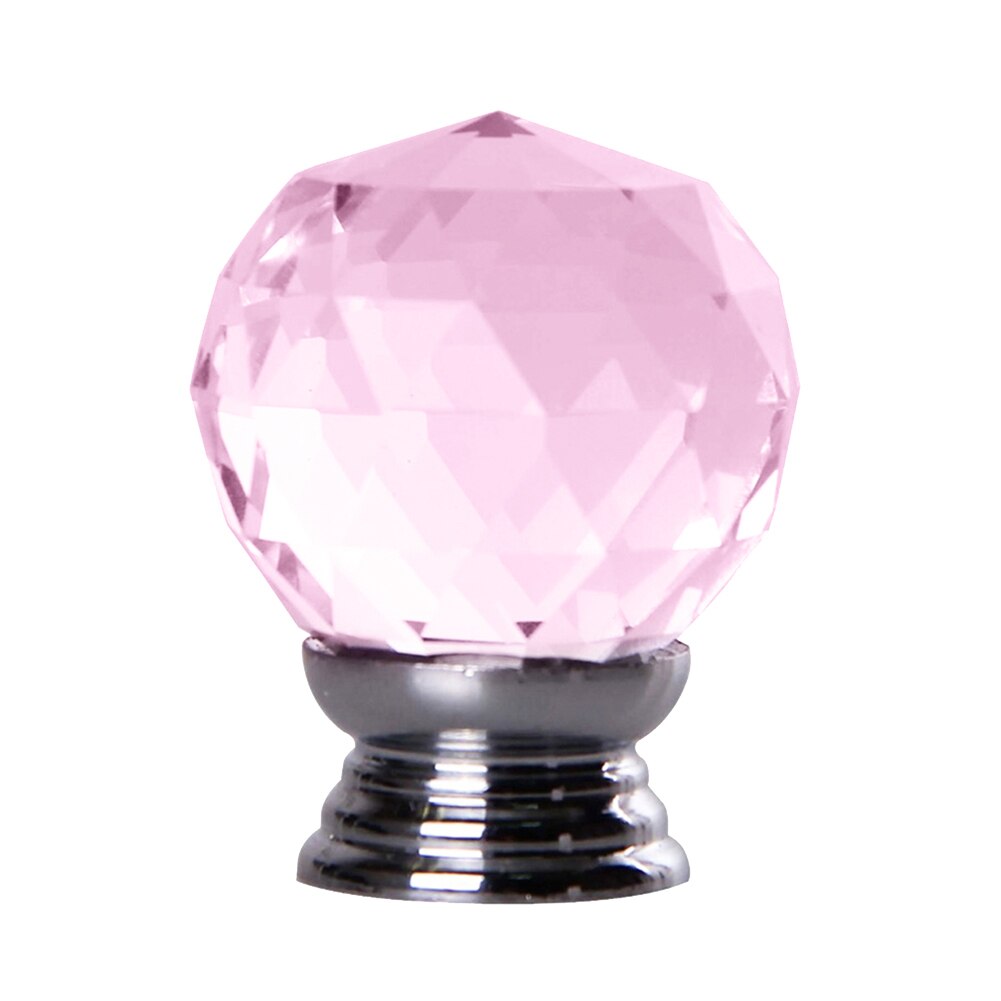 20mm enkele gaten glazen bolgreep meubelgreep dressoirknoppen kristallen kastgreep voor meubelbolgreep: Roze