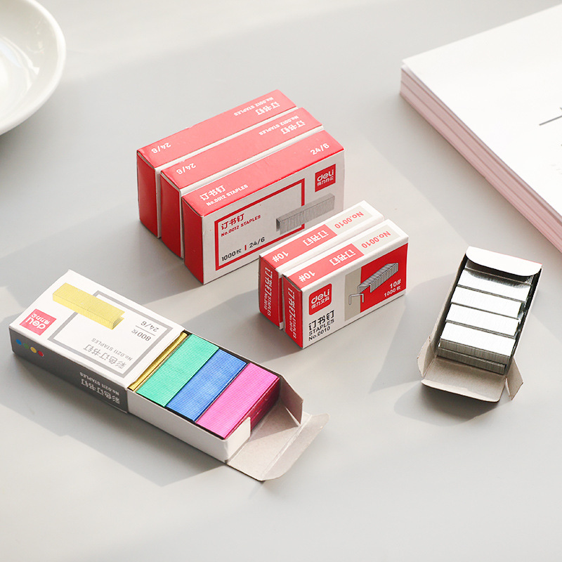 1 Pack 10/12mm Colorful Stapler Book Staples Silver / Color Stainless Steel Staples School Office Binding Supplies Papeleria