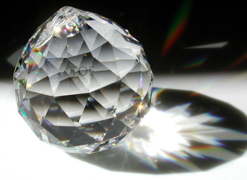 30mm Clear AAA Crystal Facet Ball Kroonluchter Crystal Ball Prism Fengshui Suncatcher Hangers (10 St ballen 10 st Haken)