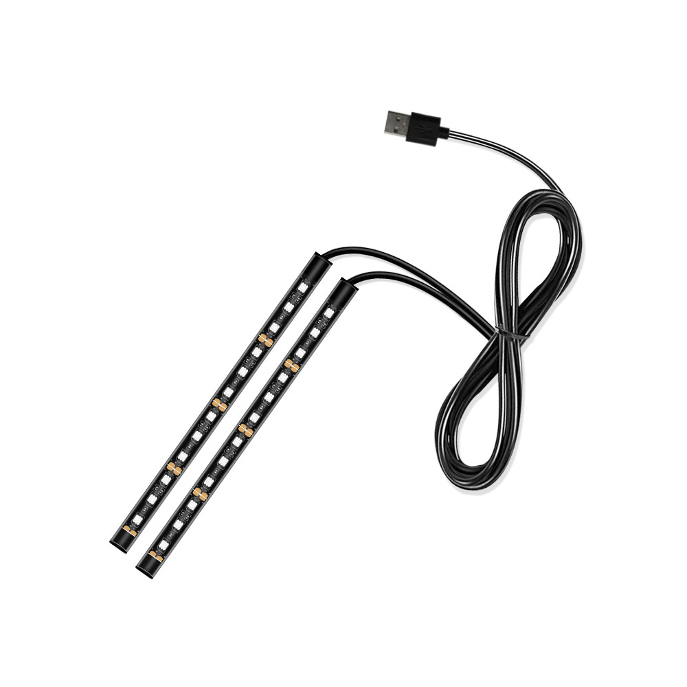 Luz ambiental para pies Interior de coche con USB, lámparas decorativas de ambiente automático, Kit de luces de tira para pies de 48 LED, accesorios para coche