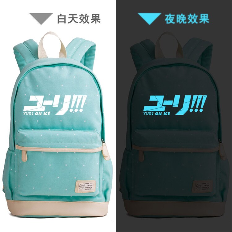 Mochila escolar de lona de verano YURI ON ICE para chicas adolescentes mochila con estampado de Anime Victor Nikiforov mochila Kawaii para mujer: 27