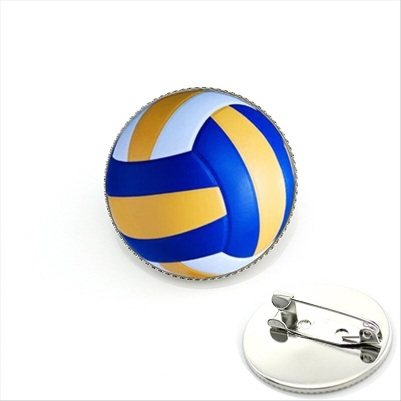 Tafree Strand Volleybal Glas Foto Broches Pins Sport Team Badge Broche Mode Vrouwen Mannen Pin Bal Fans Sieraden KC255: KC255