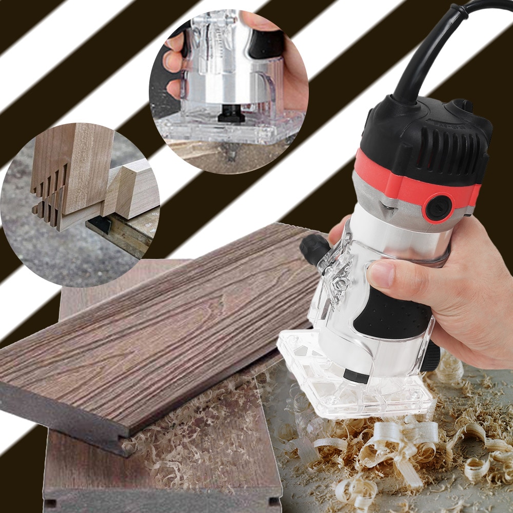 1200W 35000rpm talladora eléctrica de madera fresadora de madera grabado ranurado máquina de tallado a mano enrutador de madera