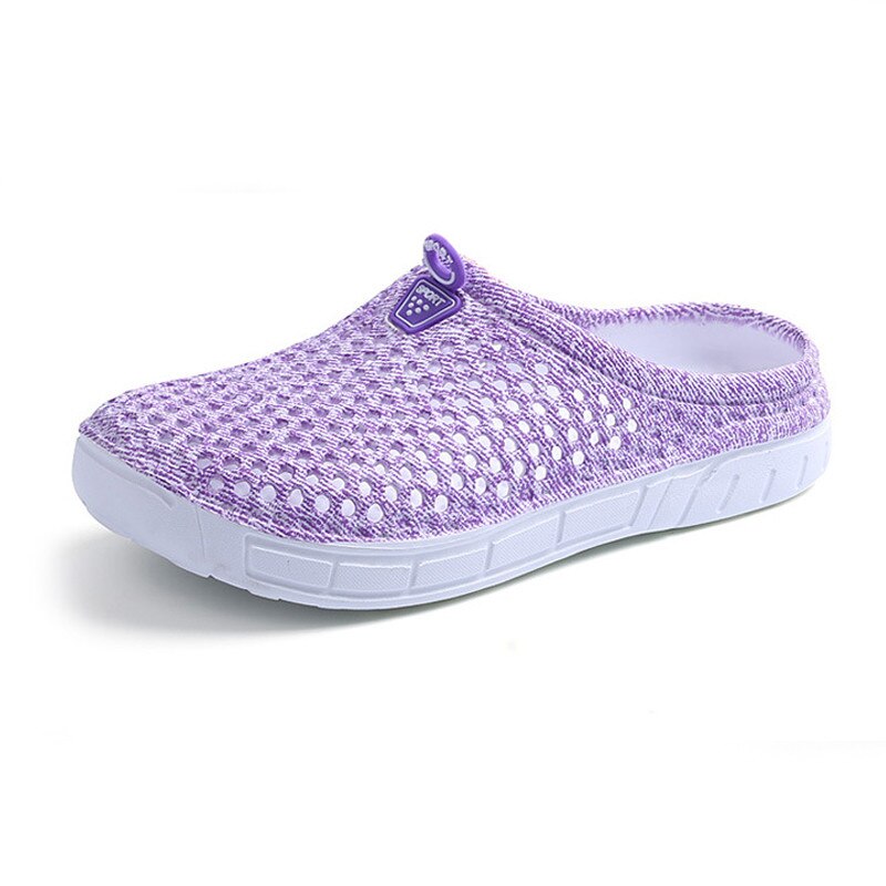 Women Leisure Fitness Shoes Women Light Breathable Summer Shoes Female Network Sports Toning Shoes Hollow Beach Shoes: purple / 6