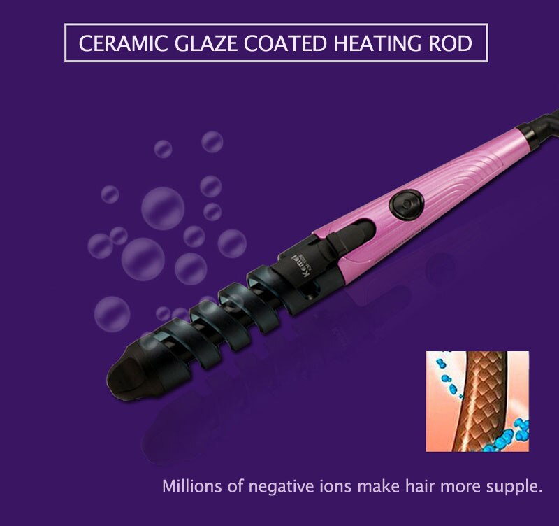 Elektrische Haar Krultang Multifunctionele Krultang Curl Styler Styling Tools Haar Modeler Anti-Brandwonden Spiraal Krultang