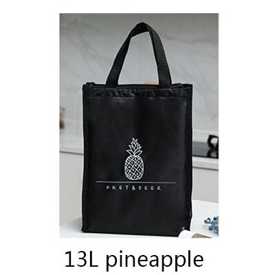 8L 13L Insulated Lunch Bag Reusable Lightweight Thermal Lunch Tote Cooler Meal Prep Bag For Outdoor Travel Food Tote Bags: 13L pineapple