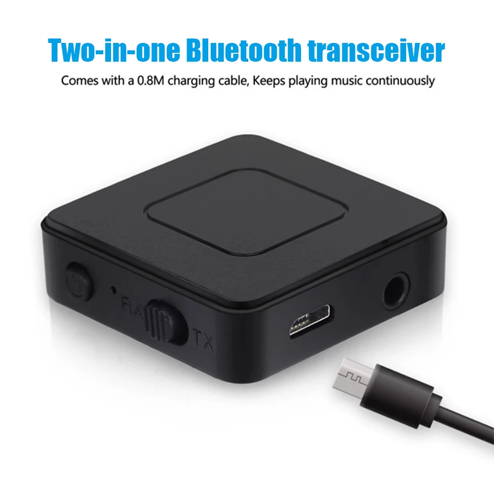 Receptor Bluetooth sem fio, Receptor de áudio 2 em 1, USB estéreo, 3.5mm Aux Jack para computador, Headset de carro, Computador
